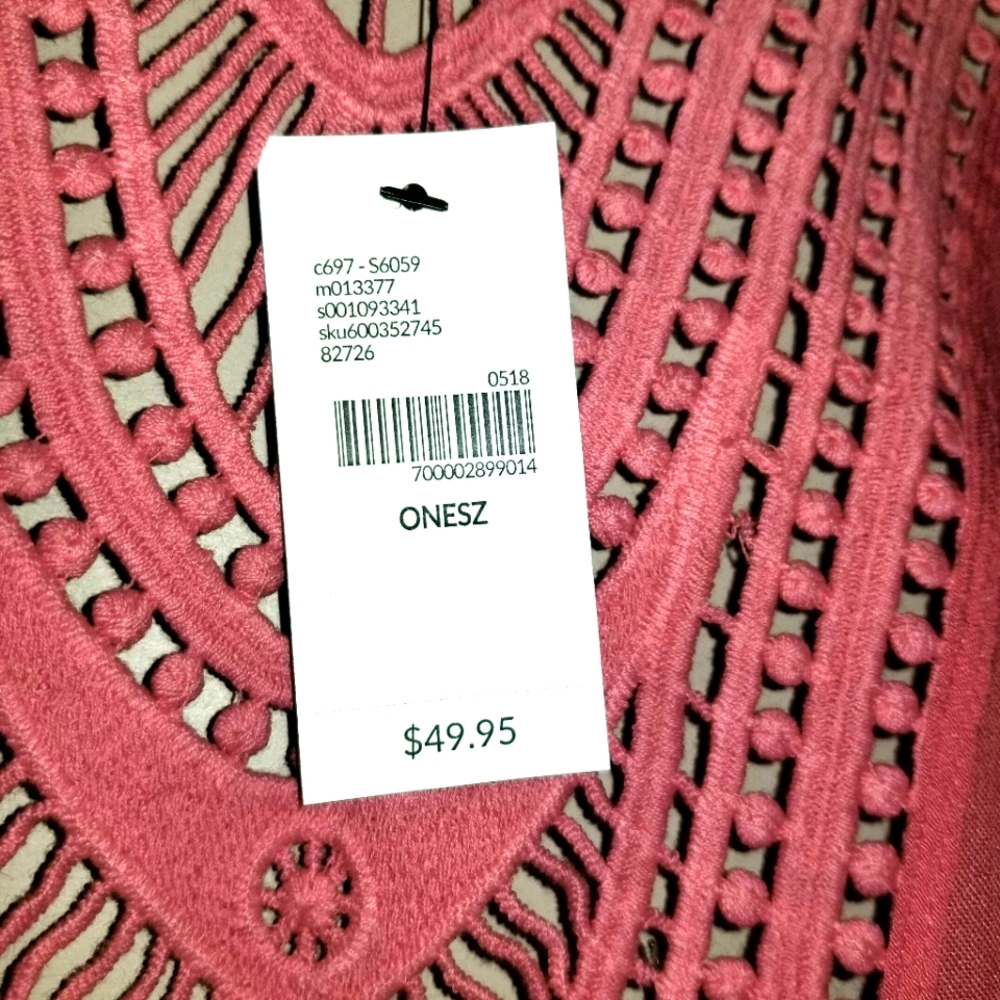 Boho Lane Bryant coral, crochet, summer cover-up. Plus size. NWT Womens - Picture 5 of 6